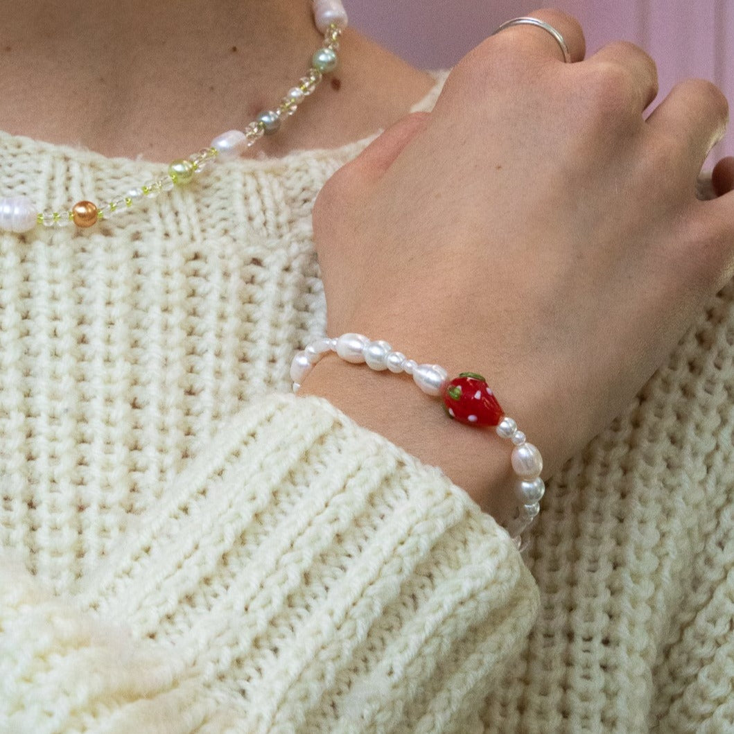 Strawberry Pearl Bracelet