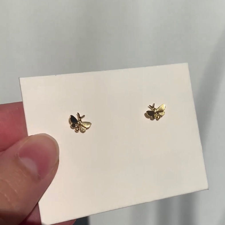 Tiny Butterfly Stud Earrings Gold