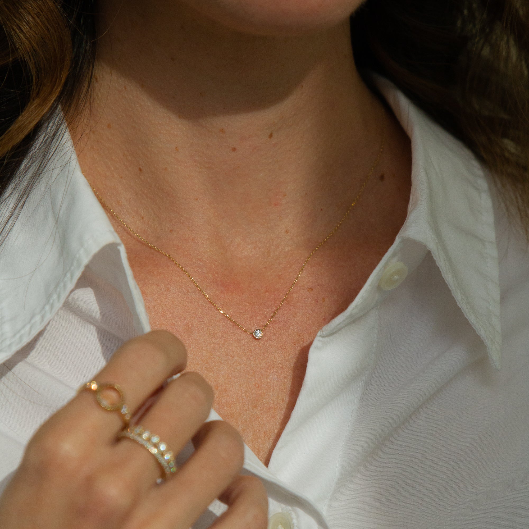 Barely-There Single Diamond Necklace