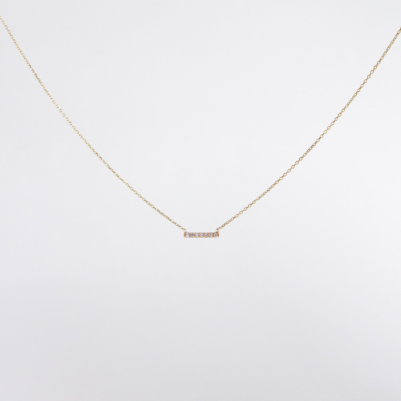 7-Diamond Bar Necklace