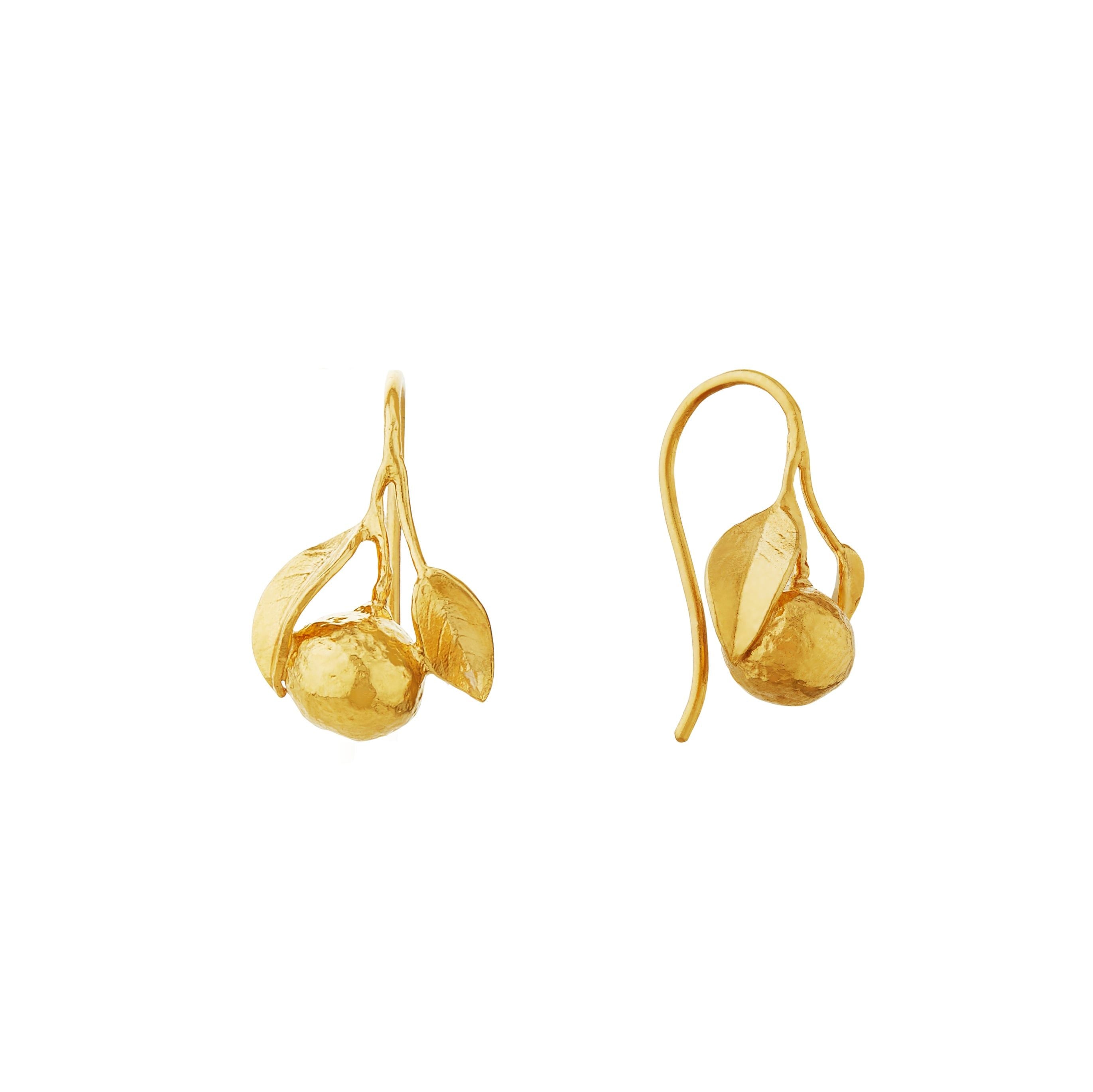 Orange Hook Earrings Gold