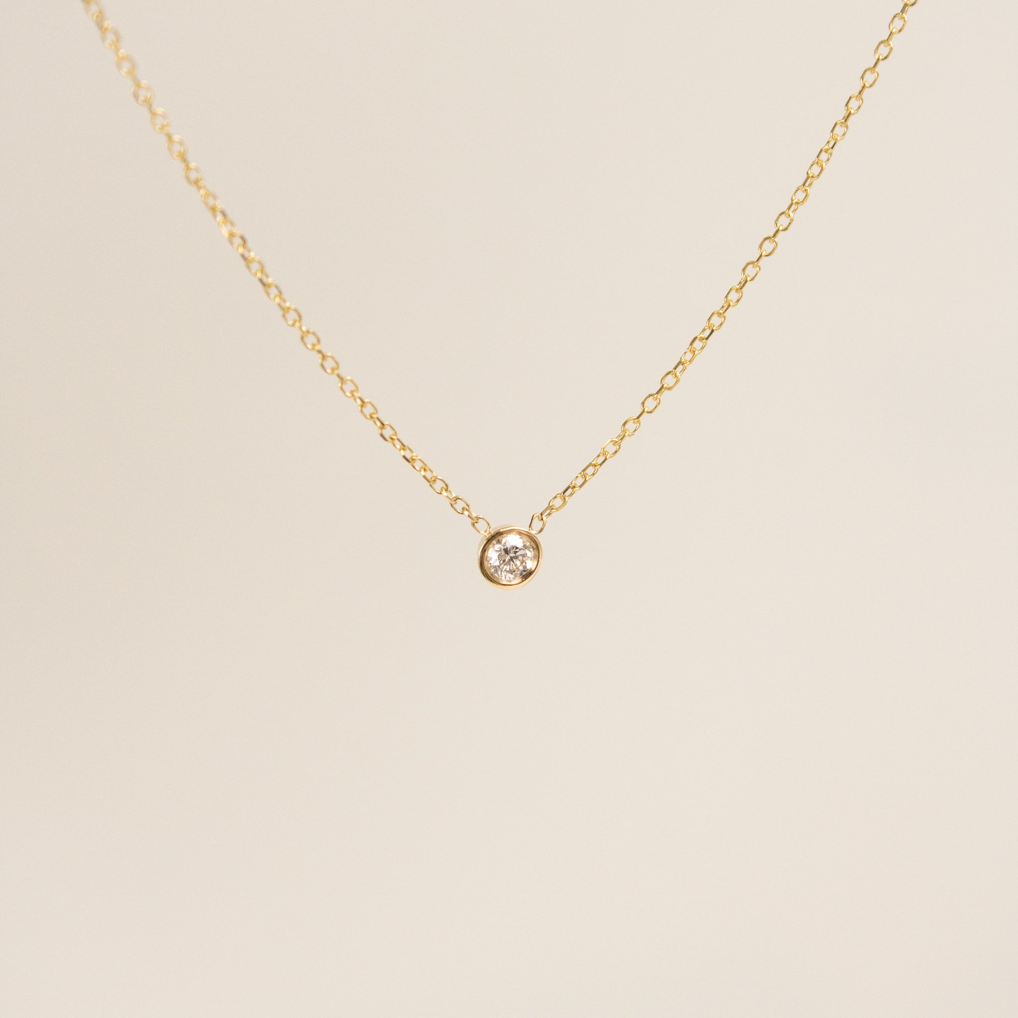 Barely-There Single Diamond Necklace