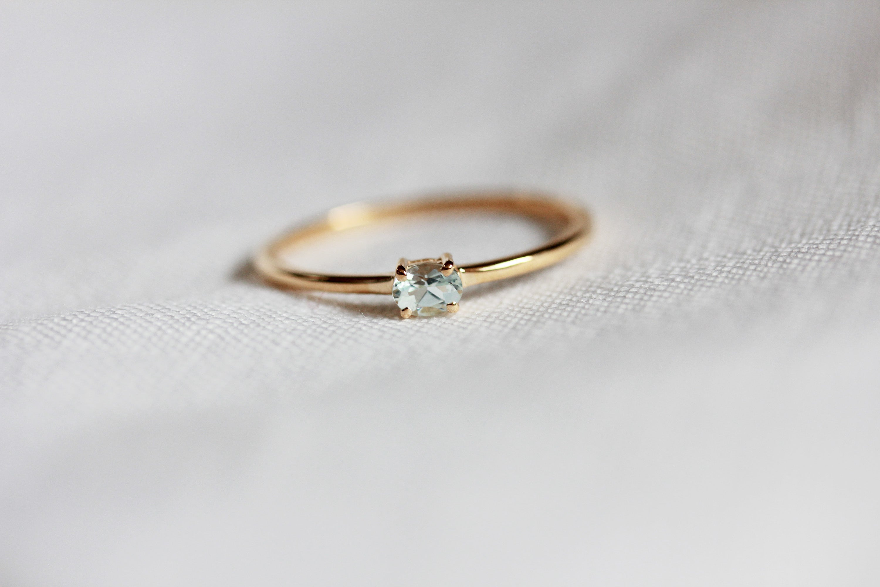 Mini Gemstone Stacking Ring Aquamarine