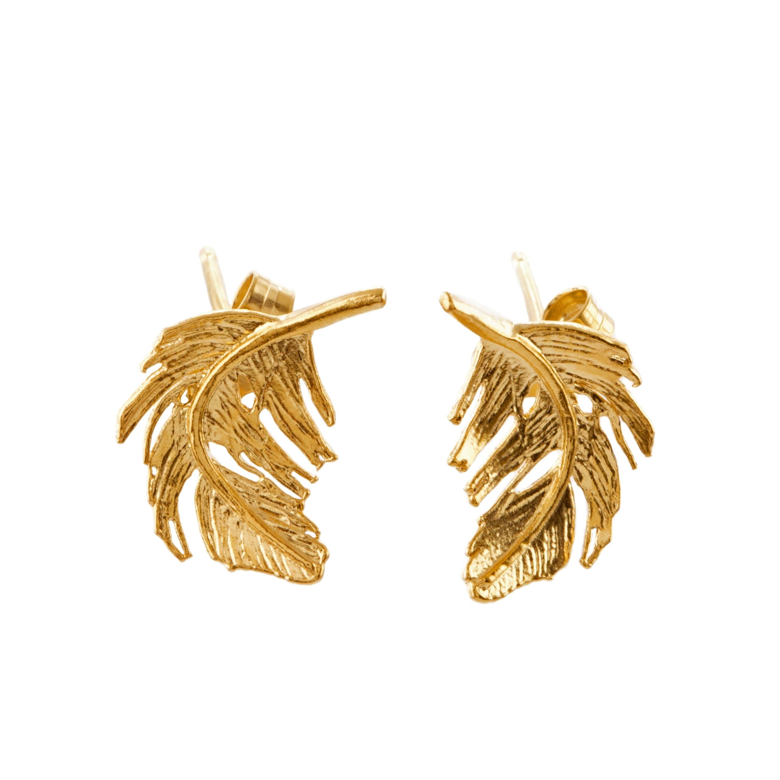 Feather Stud Earring Gold