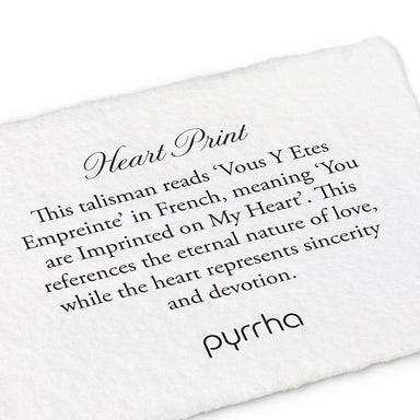 Heart Print Talisman Meaning Card