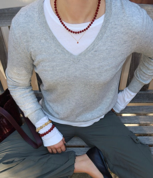 Hailey Necklace Red Jade