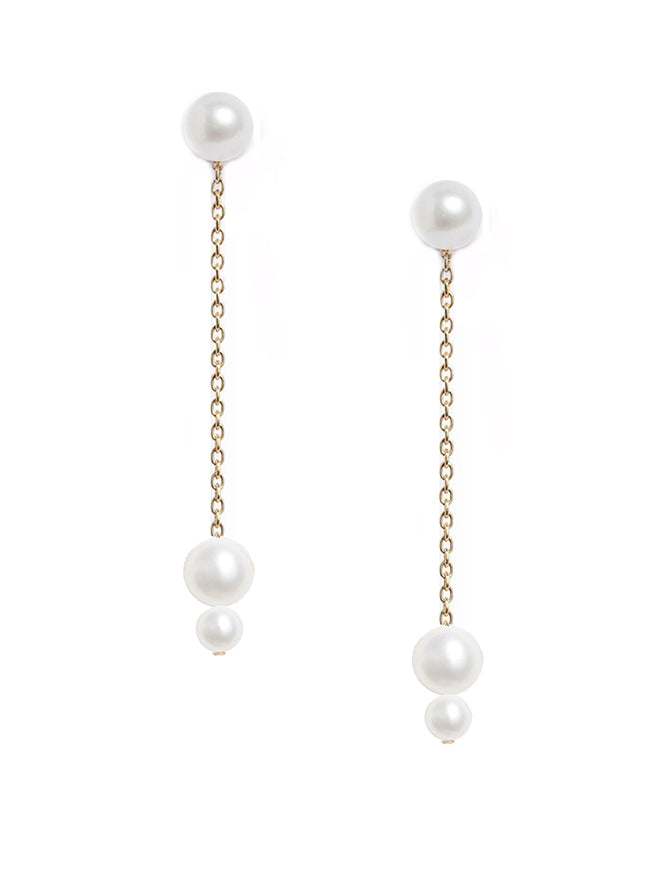 Duo Pearl Drop Earrings