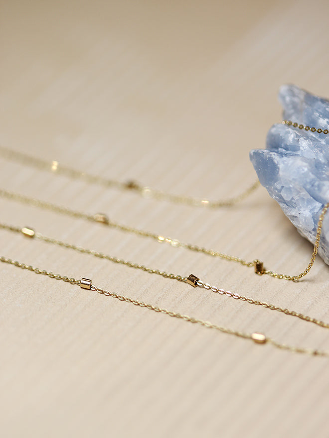 Petite Oval Pearl Bead Necklace