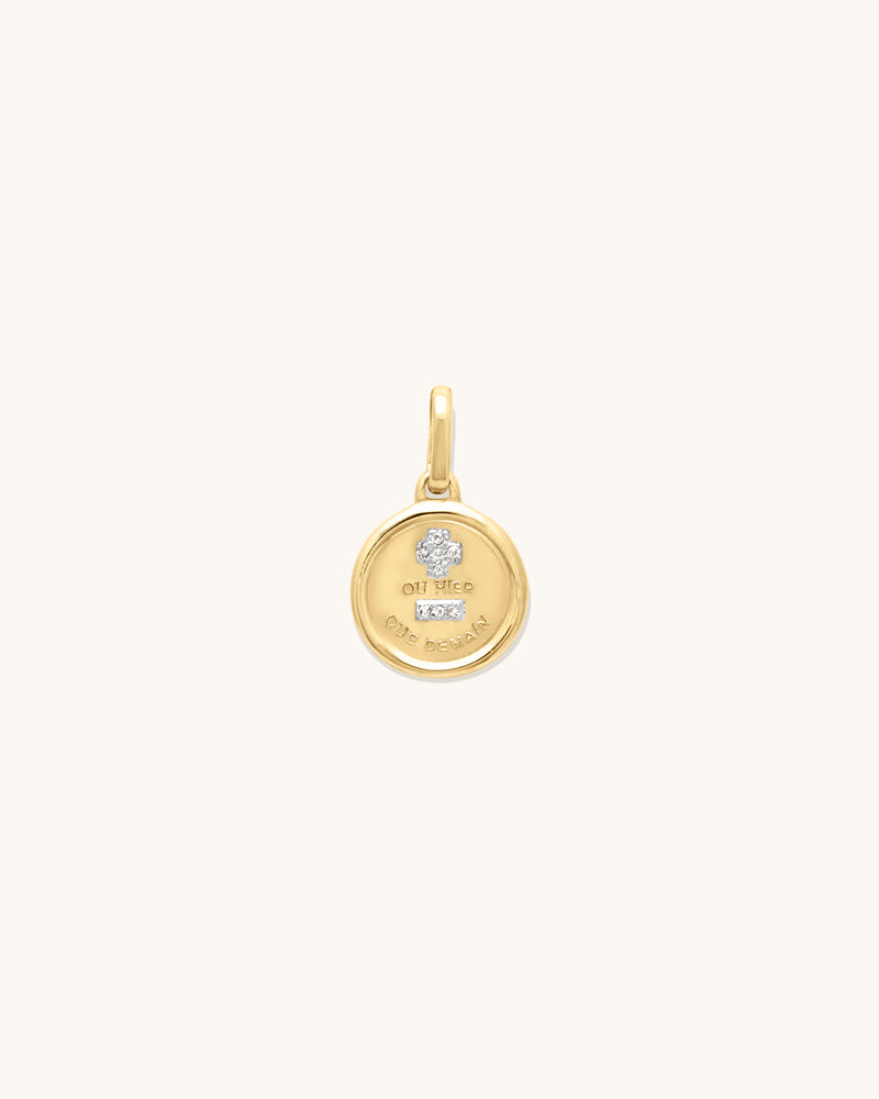 14K Love Token Pendant Round