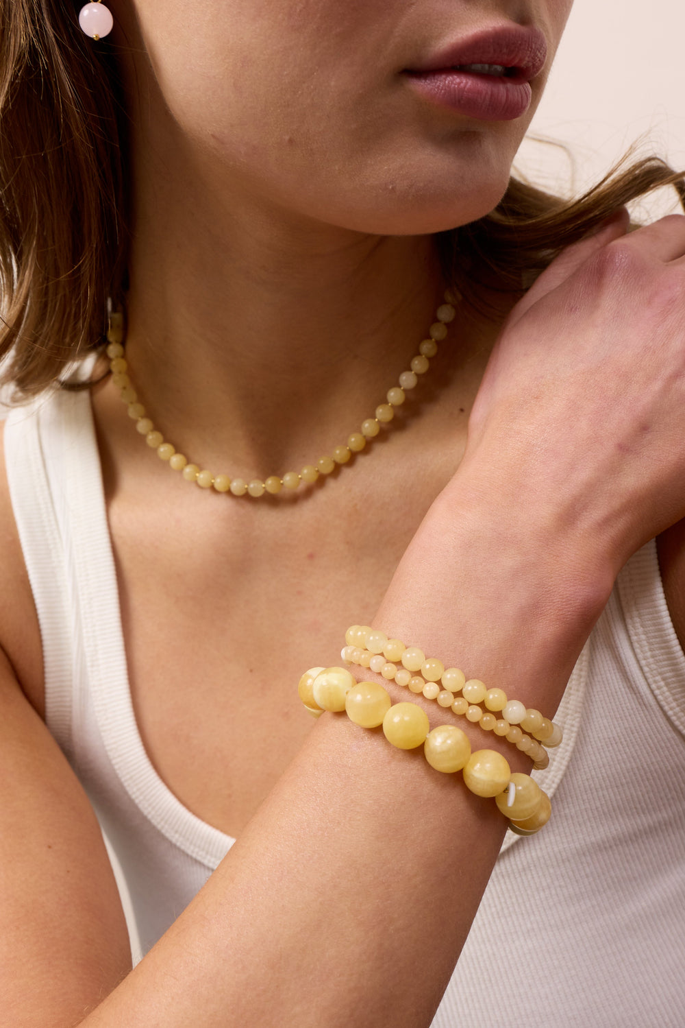 Petite Stretch Bracelet Yellow Jade
