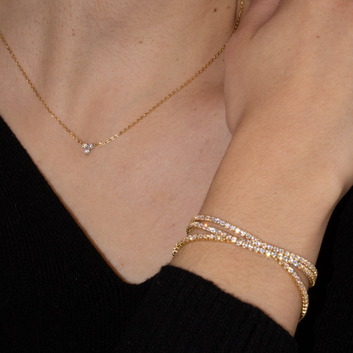 Venus Tennis Necklace and Bracelet