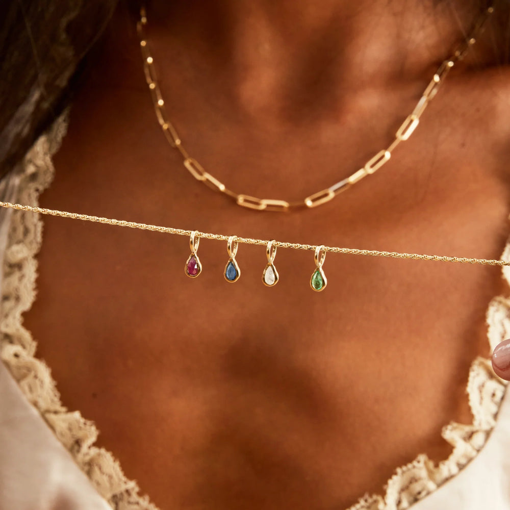 Pear Cut Mood Birthstone Charm