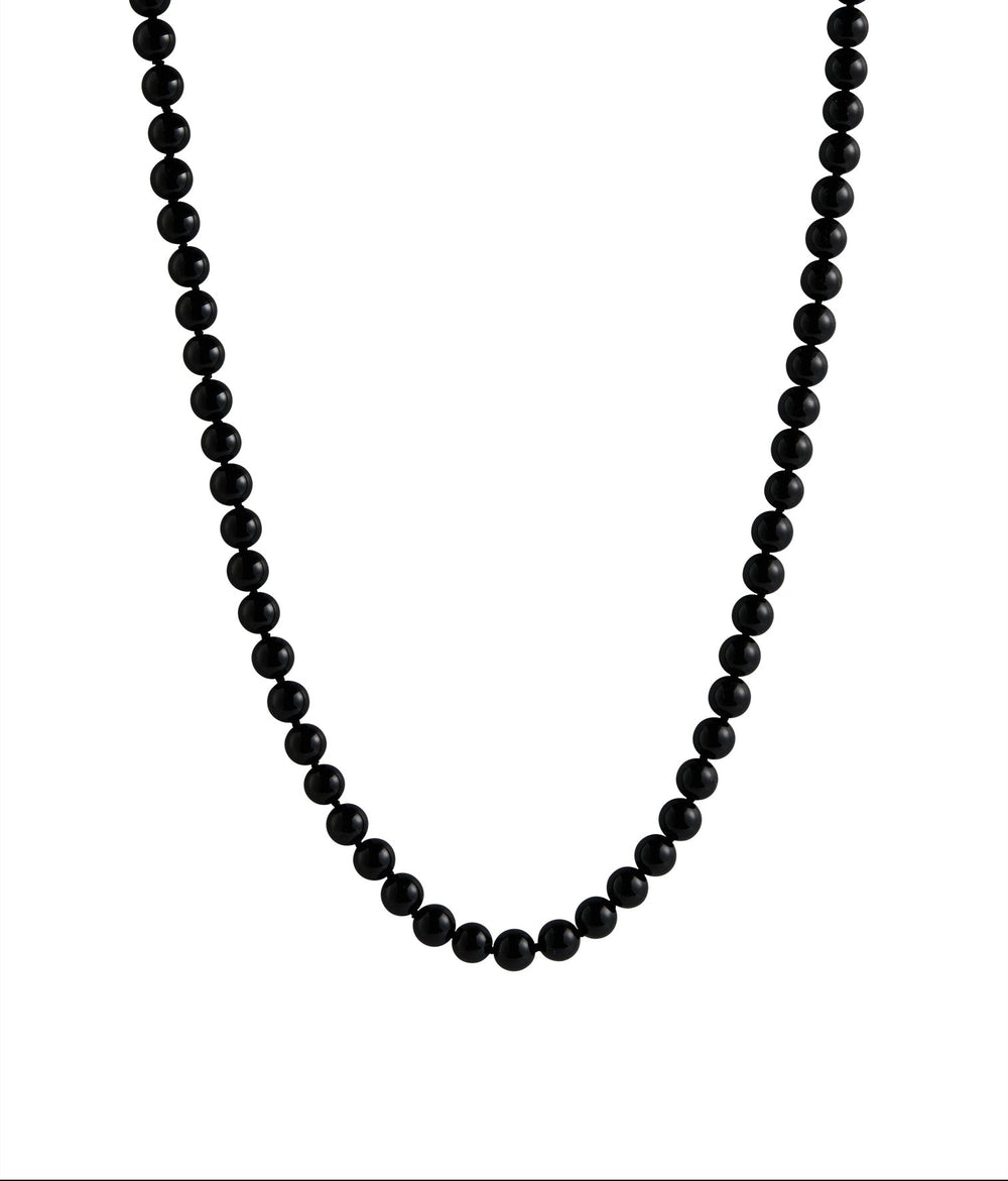 Classic Boule Necklace Black Tourmaline Long