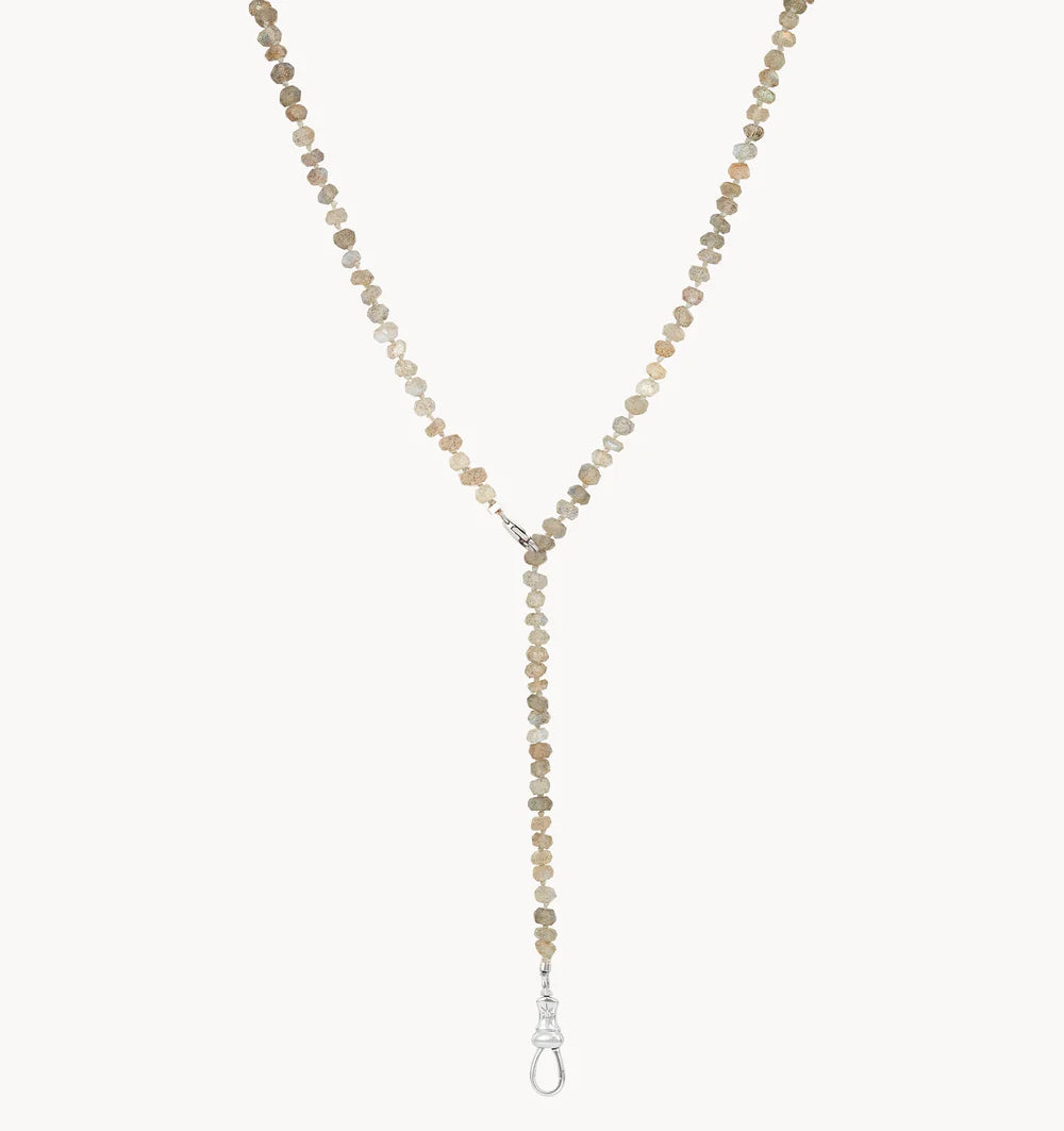 Labradorite Beaded Mood Necklace Silver