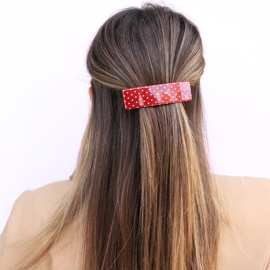 The Tara Hair Clip Red Polka Dot