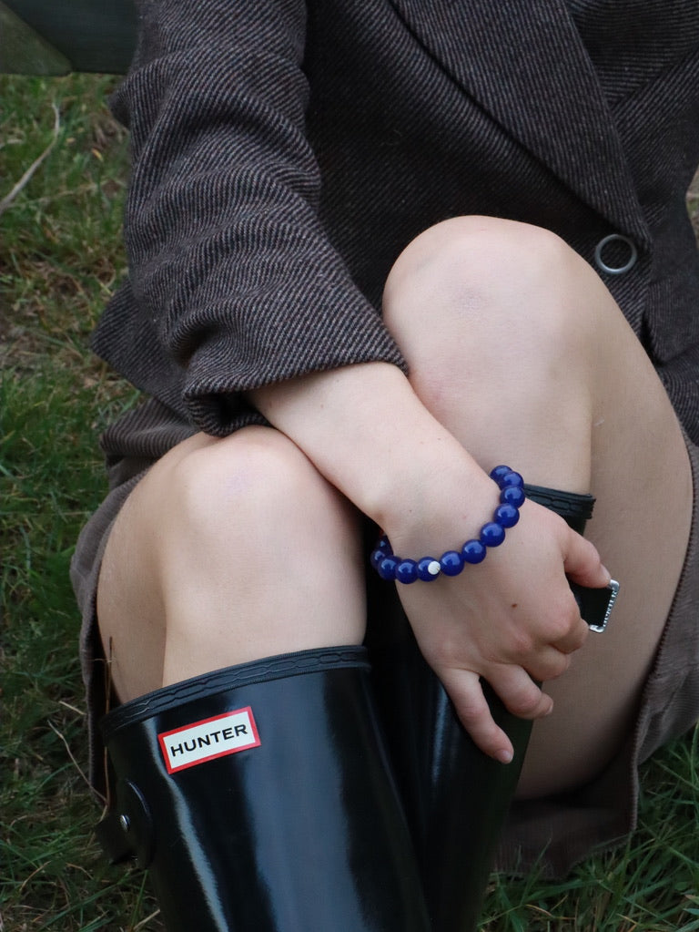Chunky Stretch Bracelet Lapis Lazuli