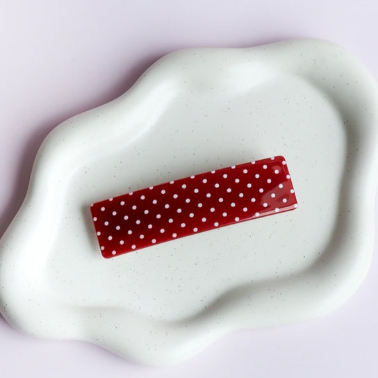 The Tara Hair Clip Red Polka Dot
