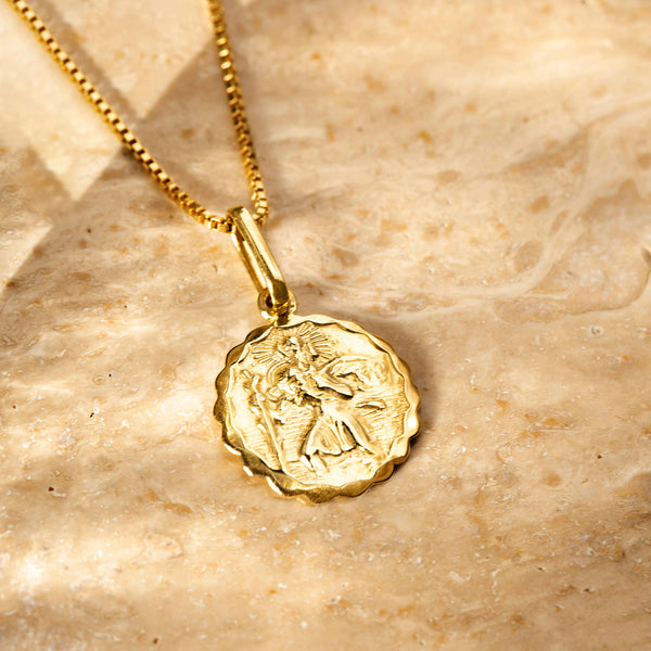 10K St Christopher Pendant