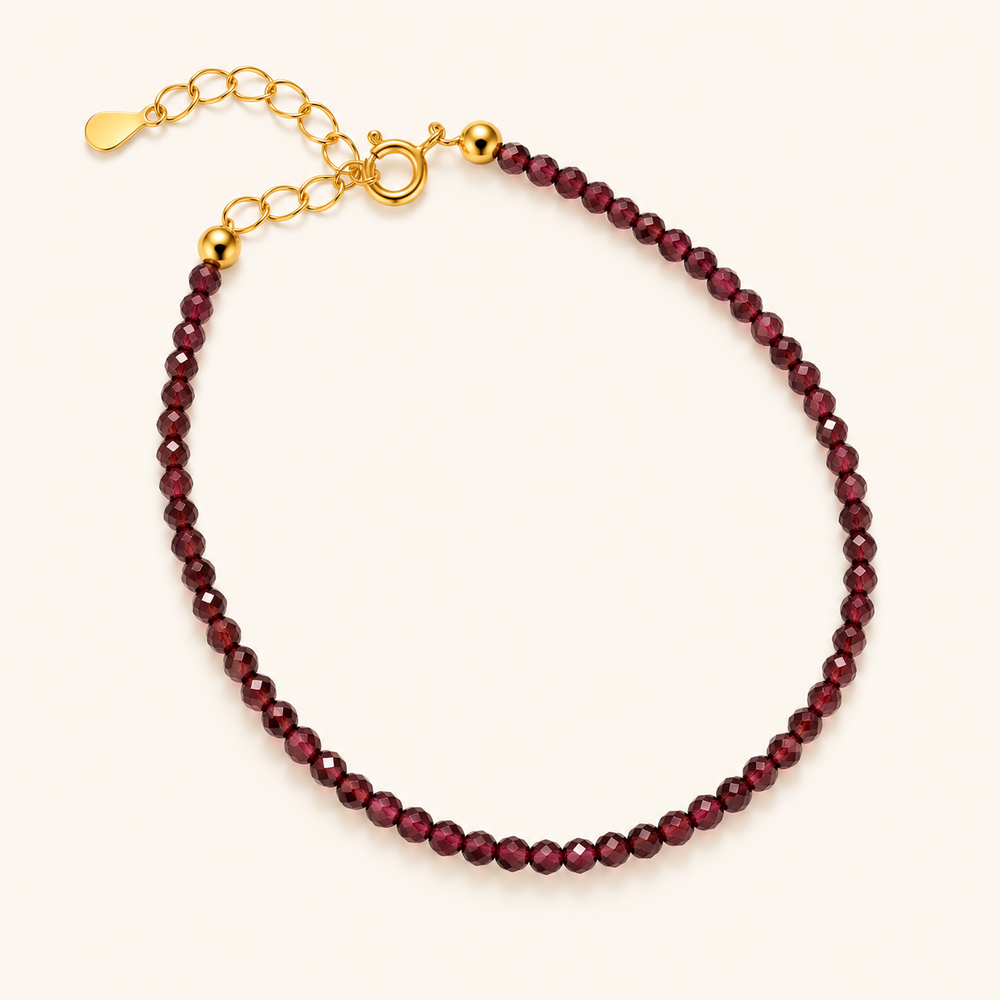 Petite Gemstone Bracelet Garnet