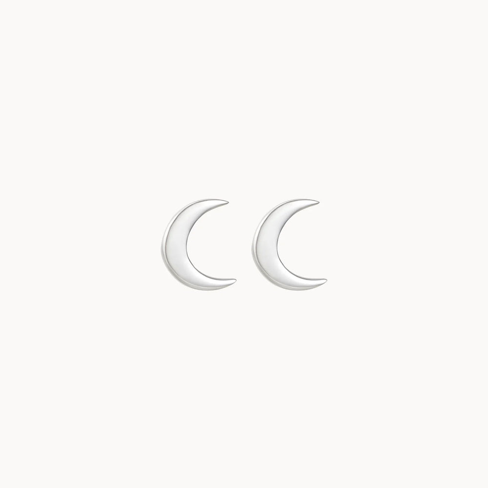 Crescent Moon Earrings Silver