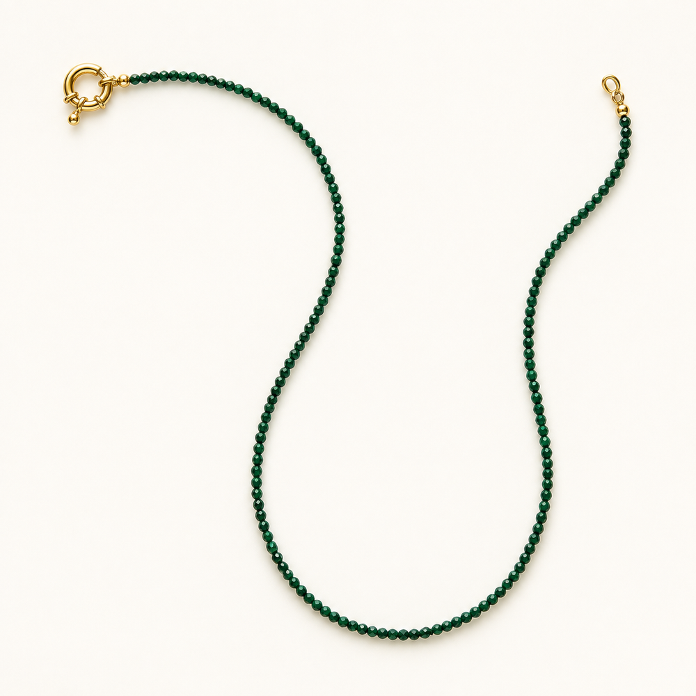 Petite Gemstone Necklace Malachite