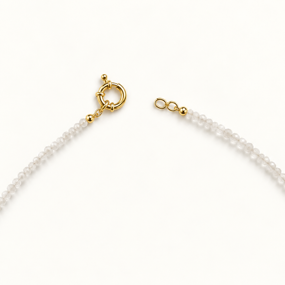 Petite Gemstone Necklace Rose Quartz