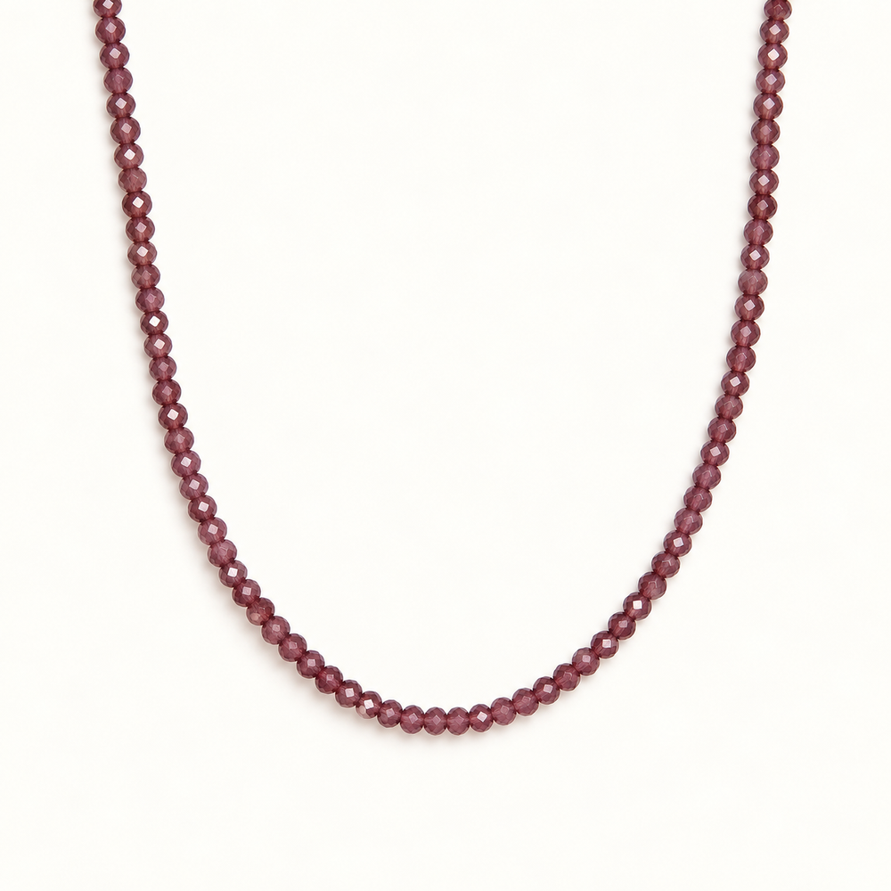 Petite Gemstone Necklace Garnet