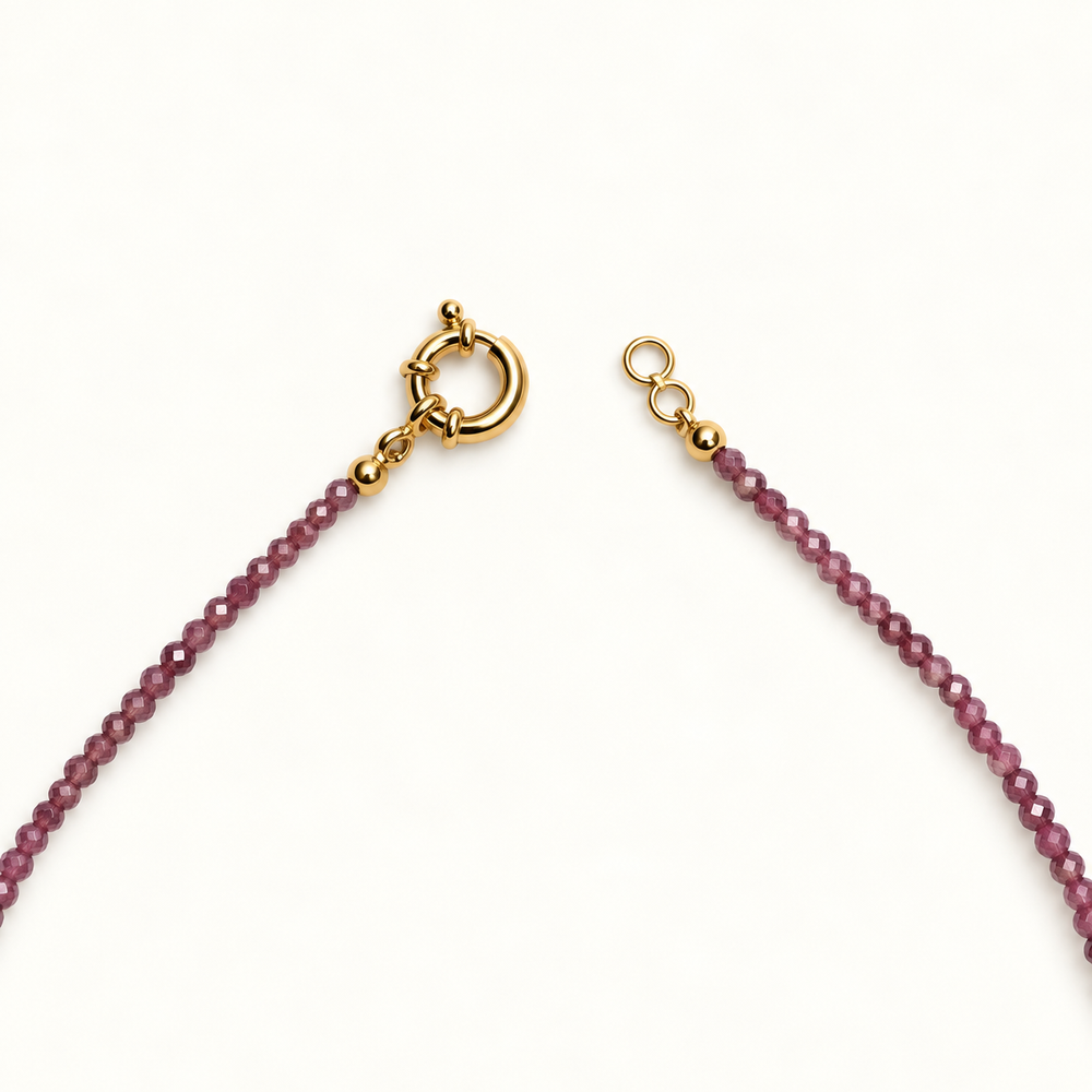 Petite Gemstone Necklace Garnet