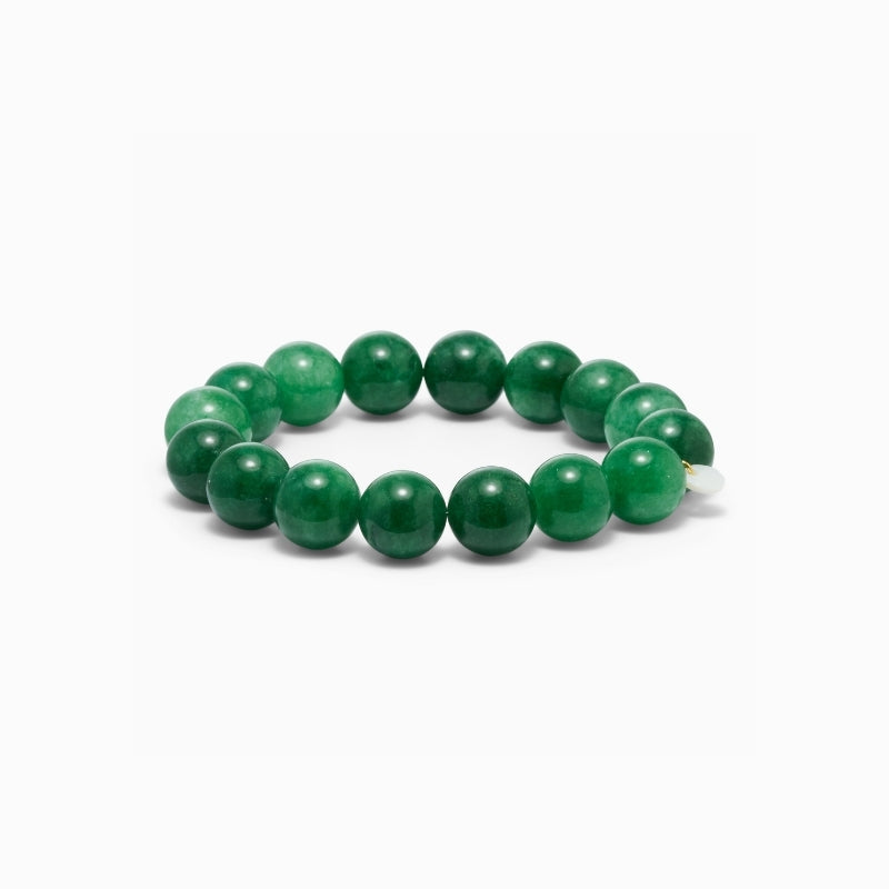 Chunky Stretch Bracelet Green Jade