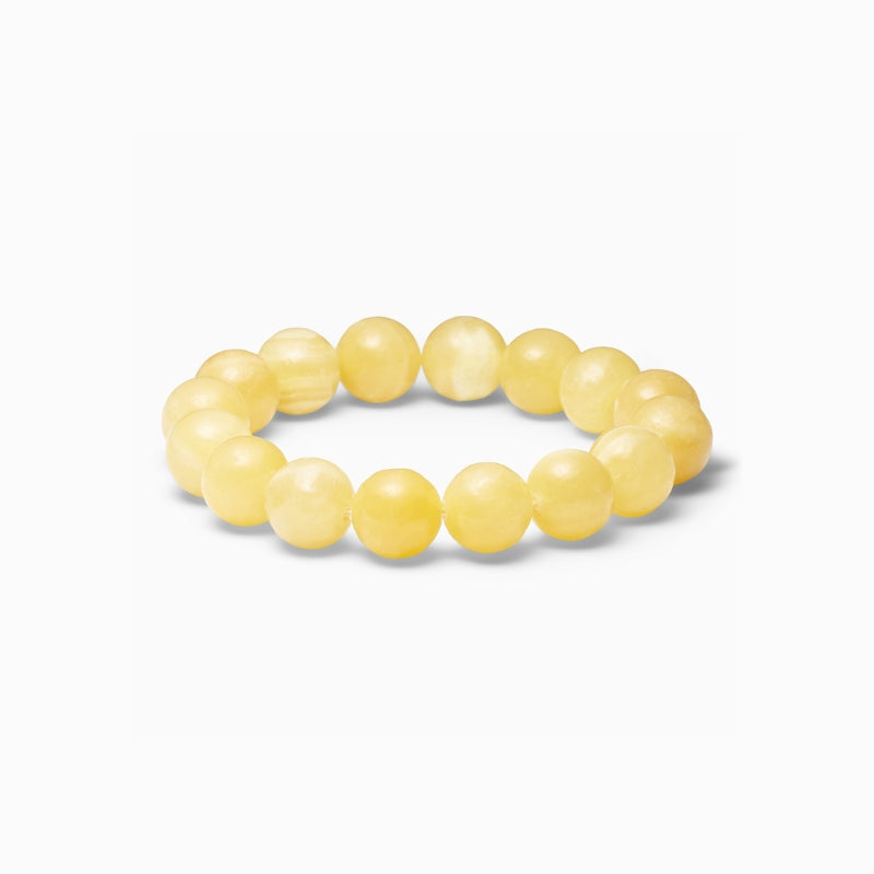 Chunky Stretch Bracelet Yellow Jade
