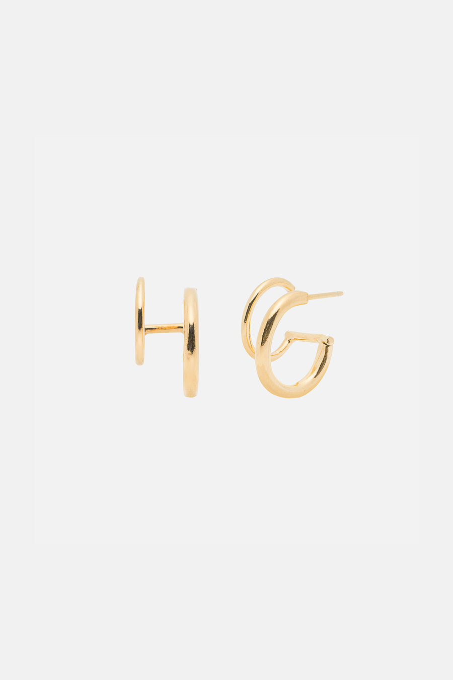 Halo Faux Double Hoops Gold