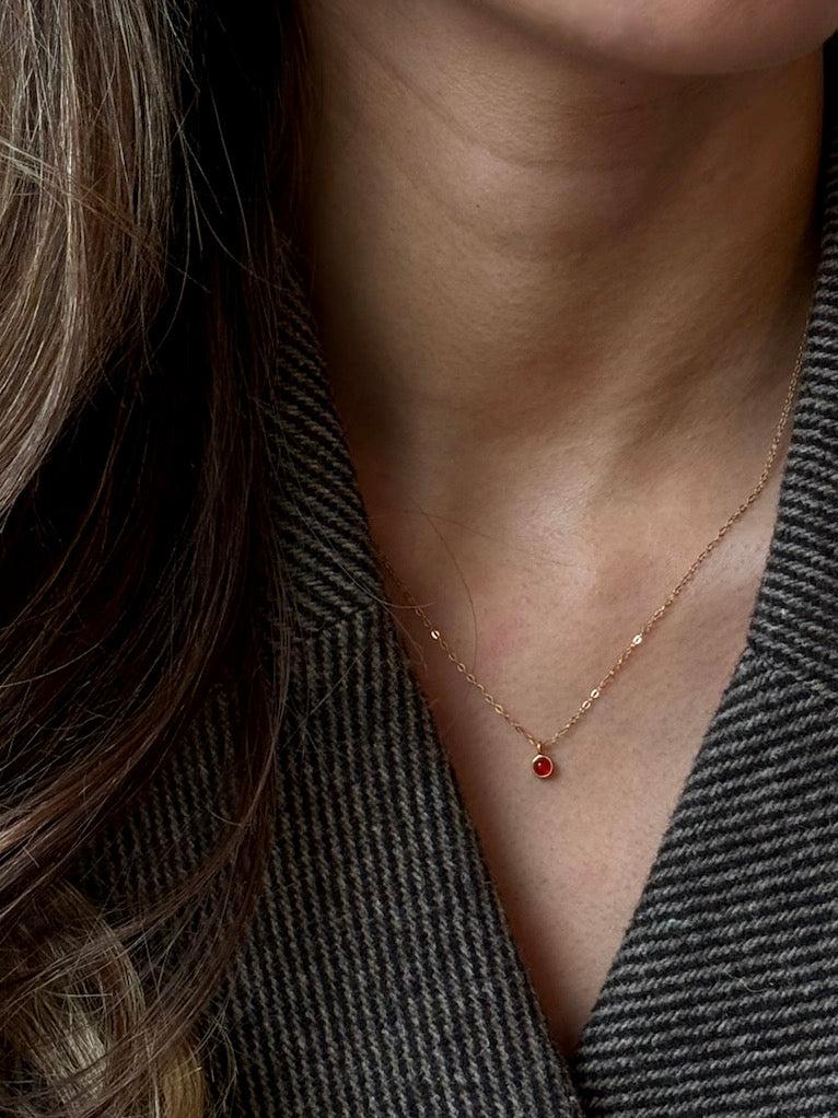 Aya Necklace Red Jade
