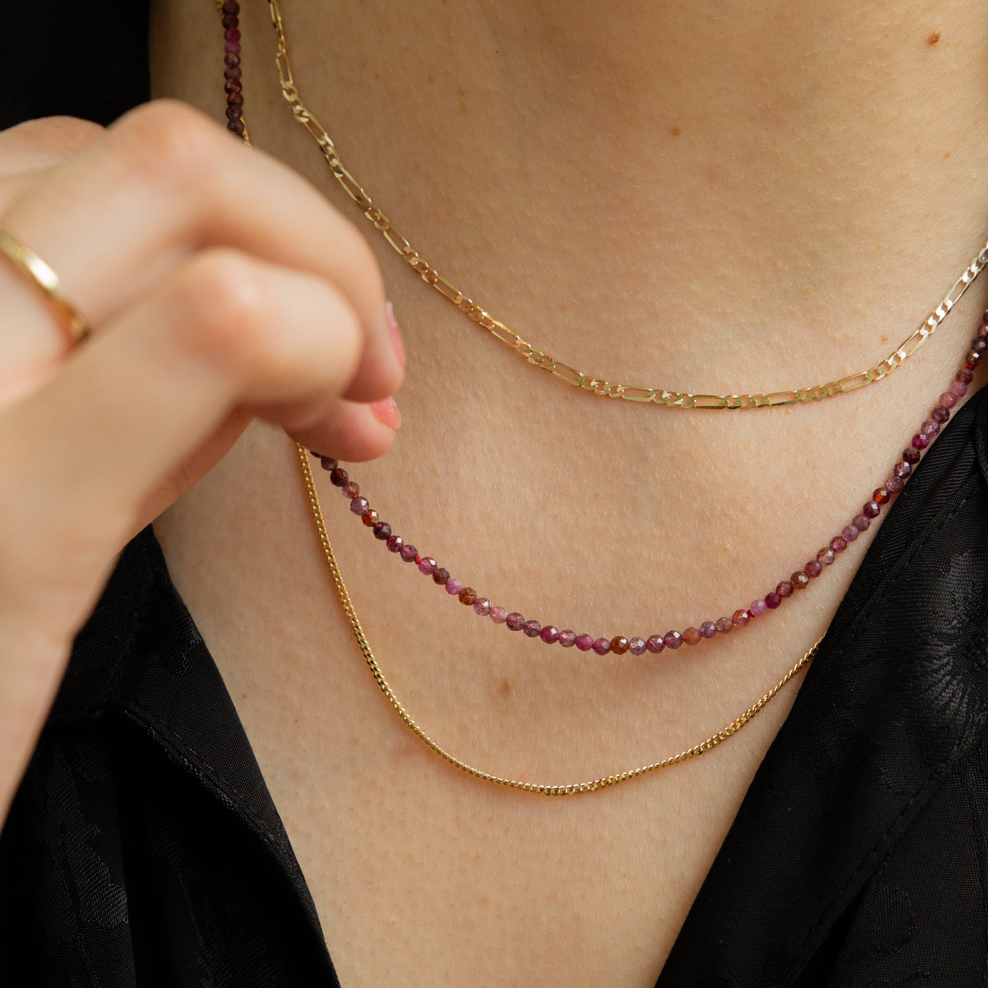 10K Petite Gemstone Necklace Ruby