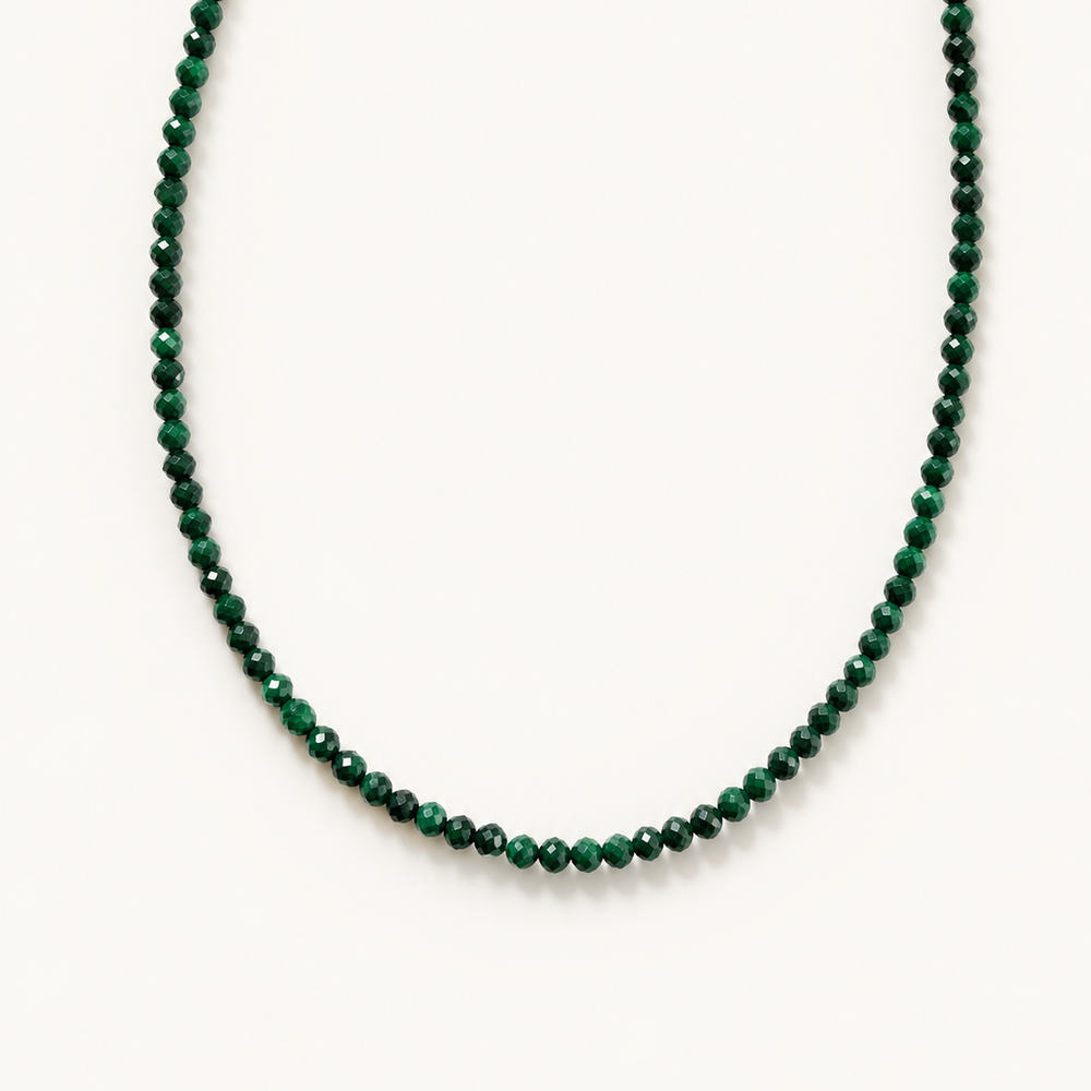 Petite Gemstone Necklace Malachite