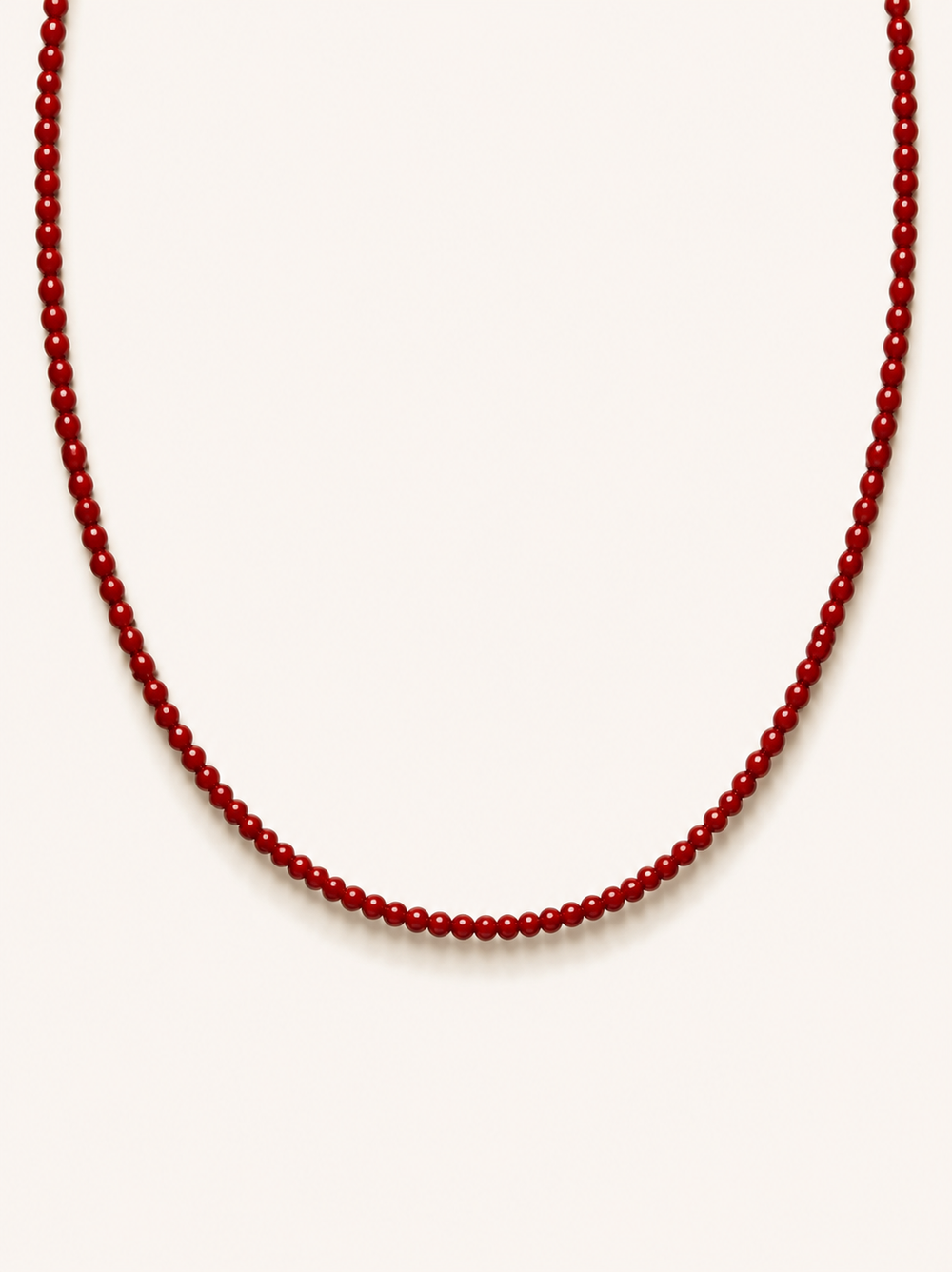 Petite Gemstone Necklace Red Coral