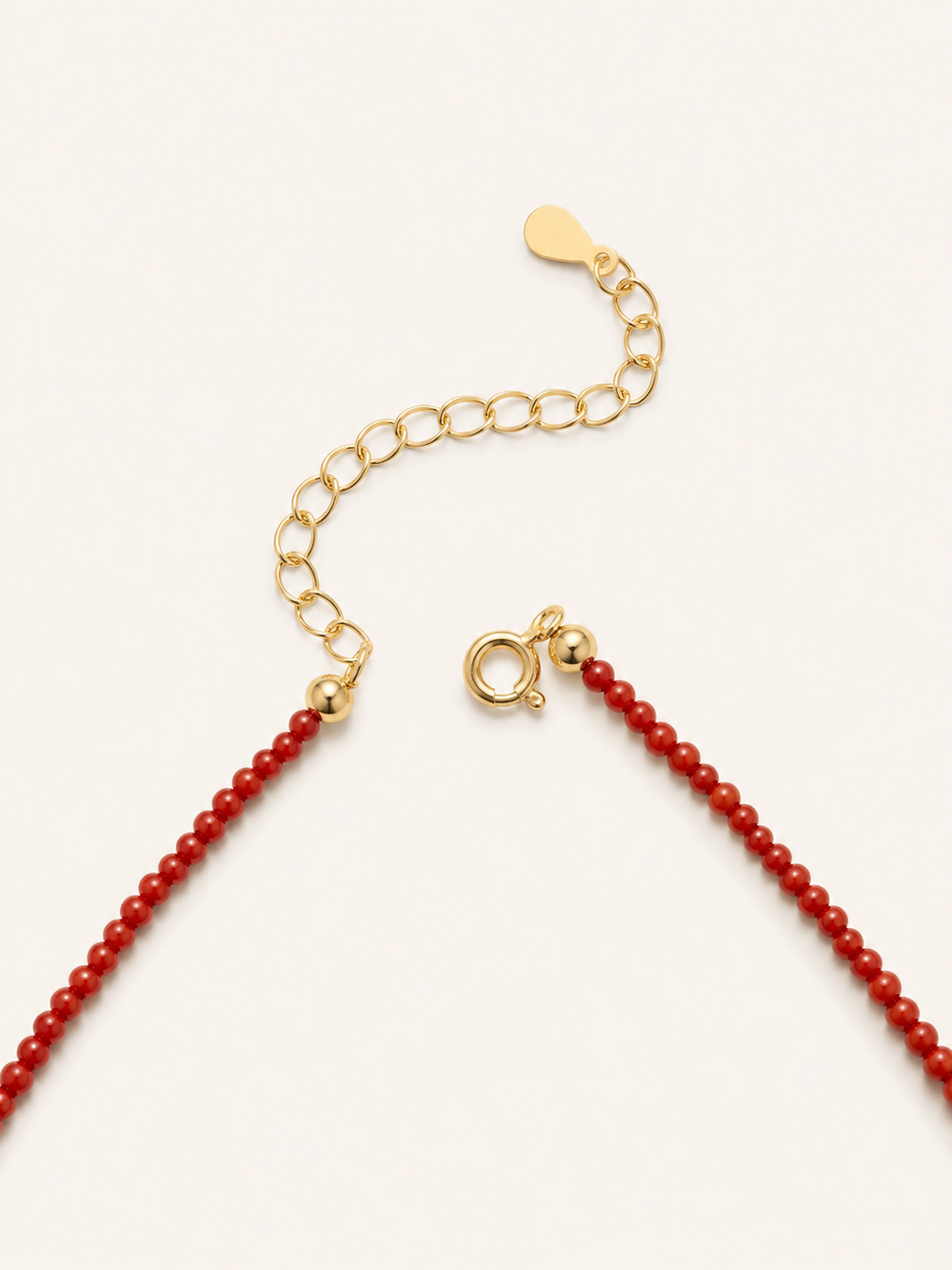 Petite Gemstone Necklace Red Coral