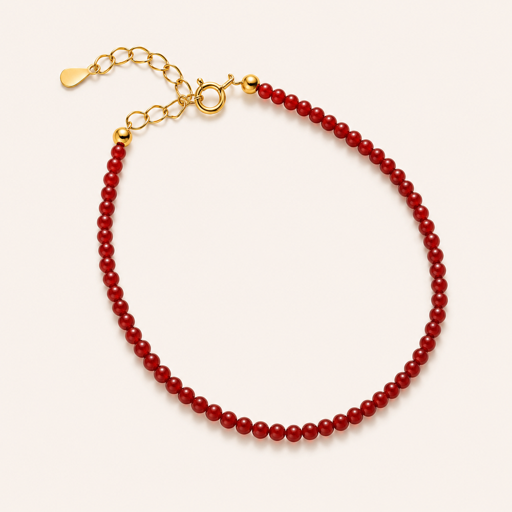 Petite Gemstone Bracelet Red Coral
