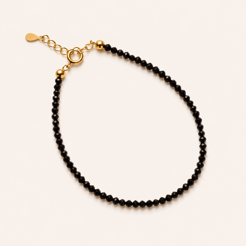Petite Gemstone Bracelet Black Spinel