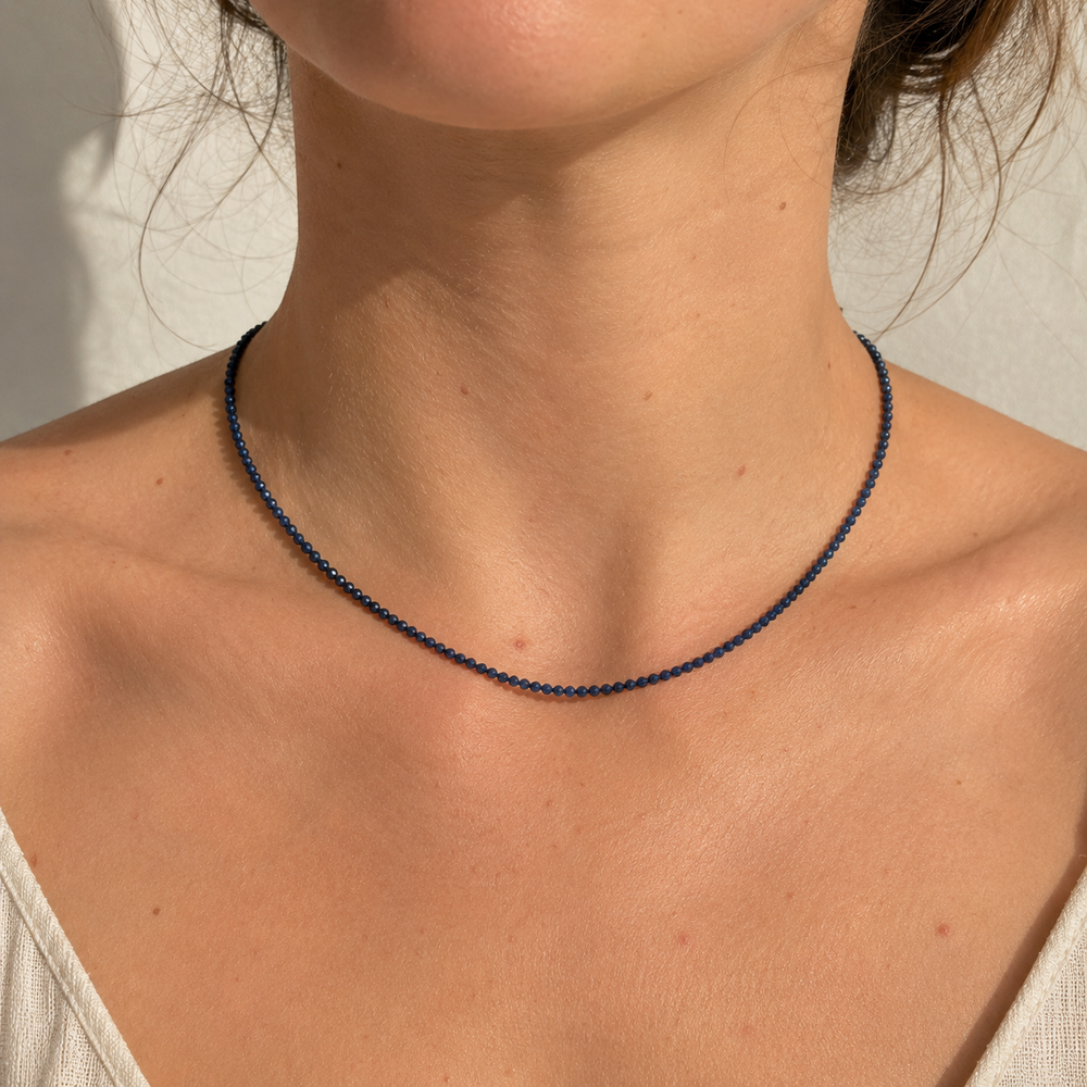 Petite Gemstone Necklace Lapis
