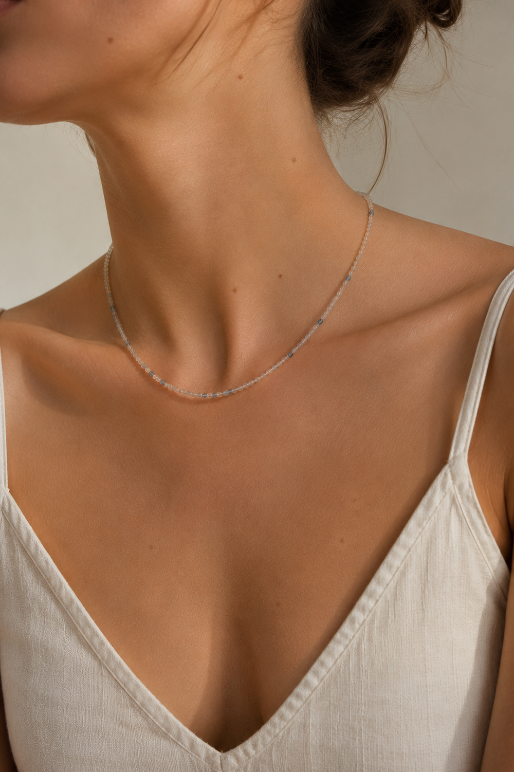 Petite Gemstone Necklace Aquamarine