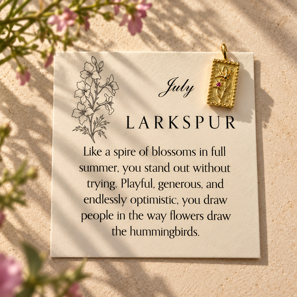July Garden Charm - Larkspur