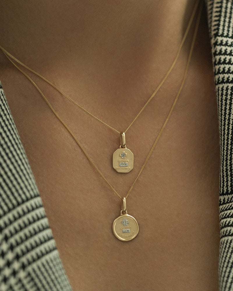 14K Love Token Pendant Round