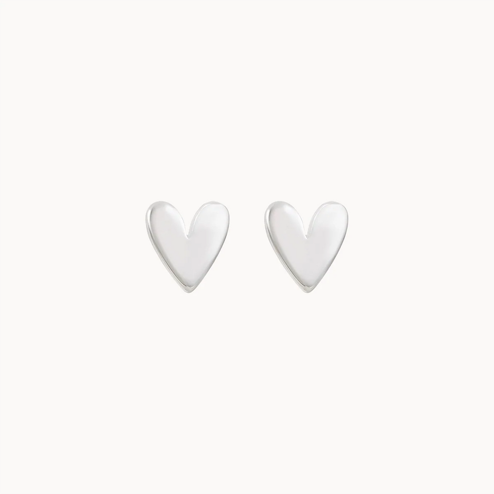 Lovely Heart Earrings Silver
