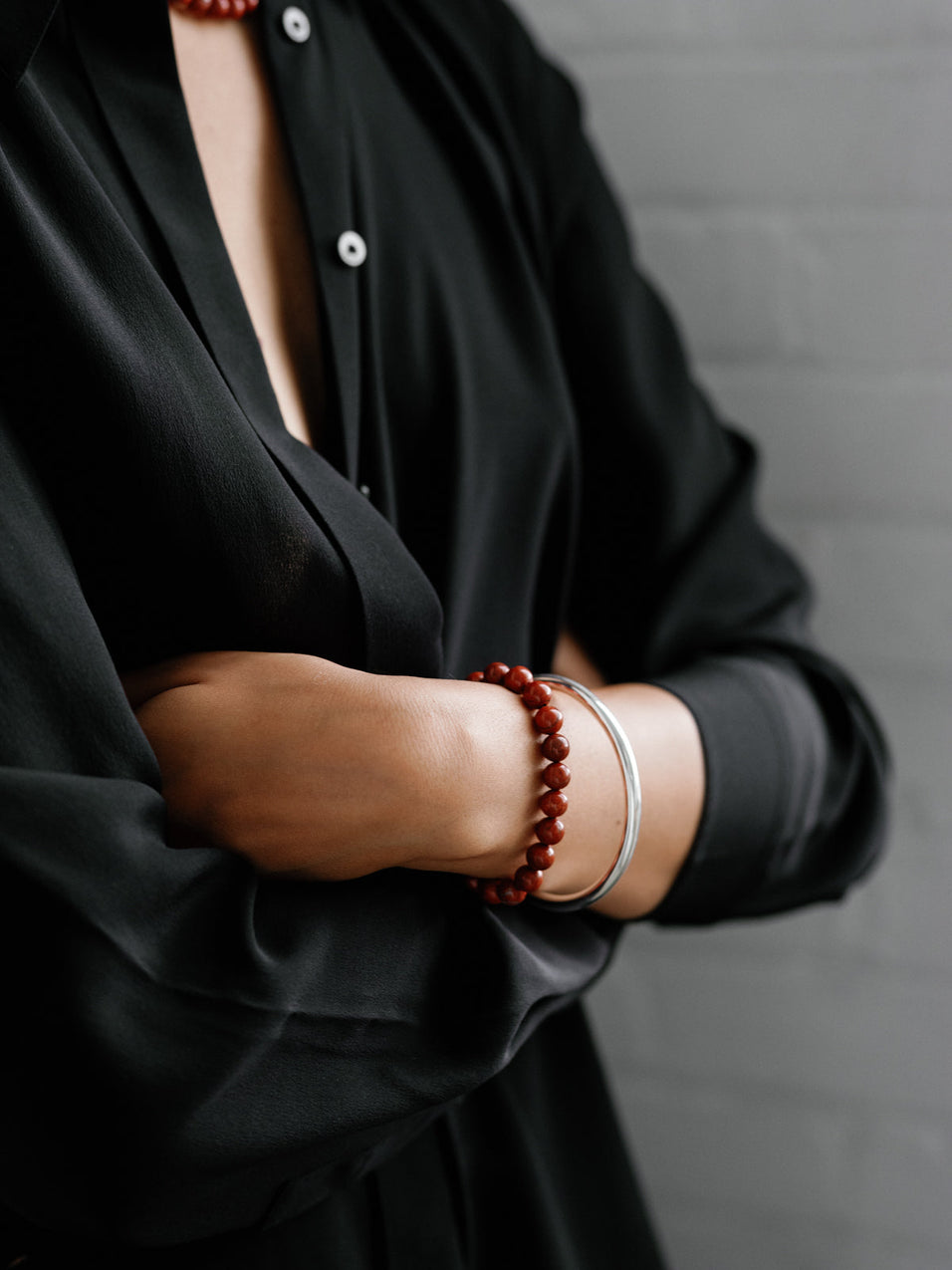 Classic Boule Bracelet Red Jasper