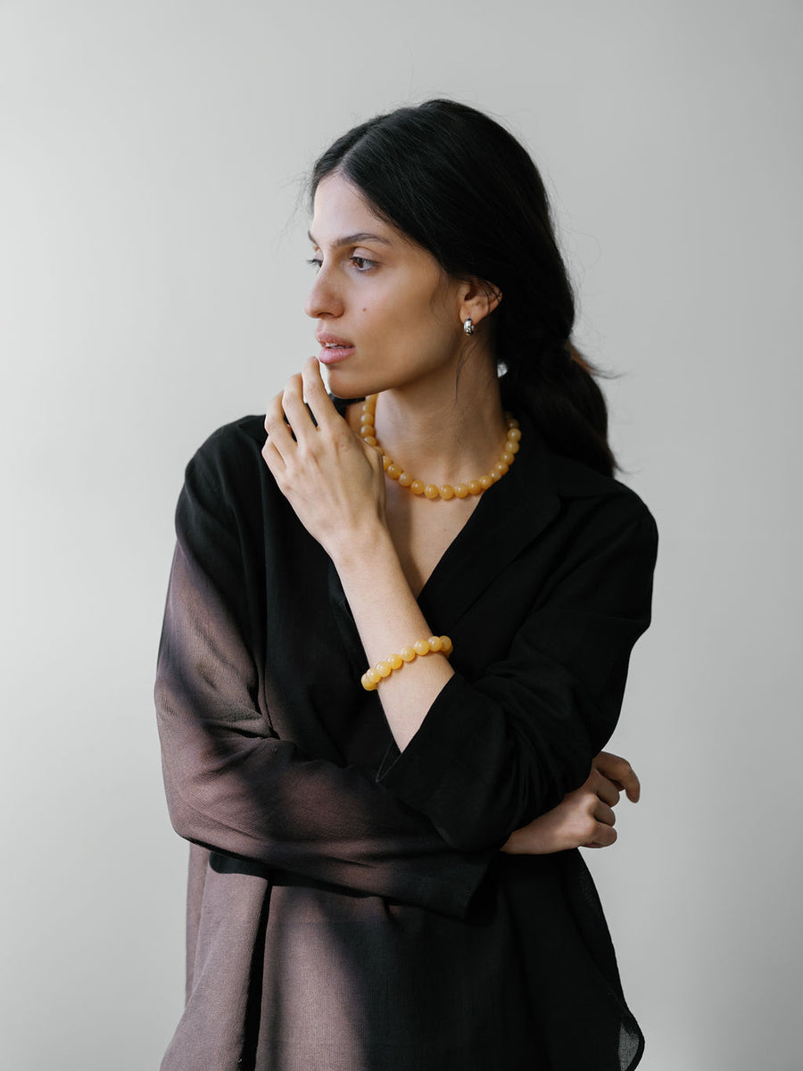 Grande Boule Necklace Honey Jade