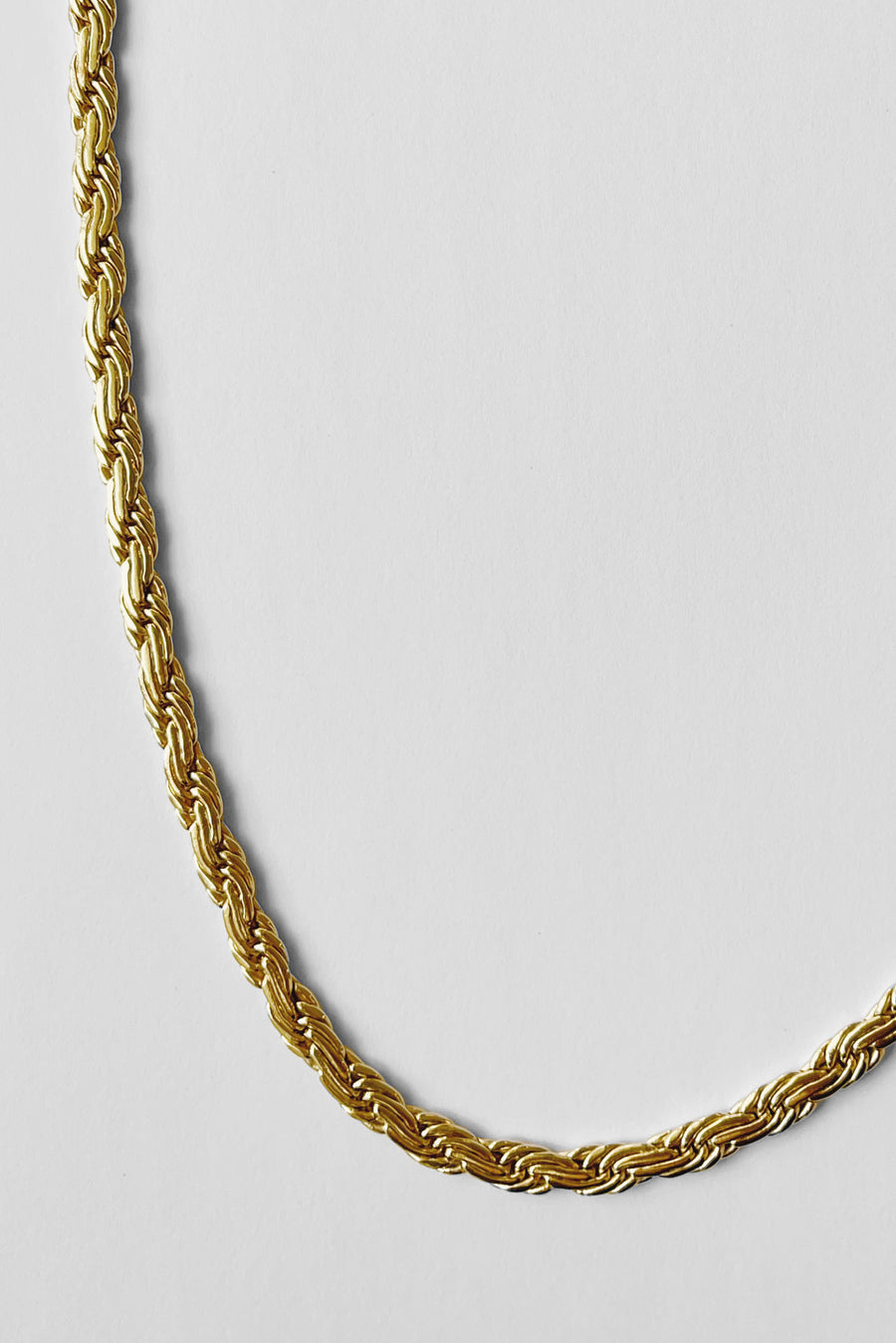 Flat Rope Chain Necklace Gold
