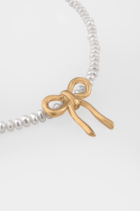 Maisie Pearl Necklace Gold