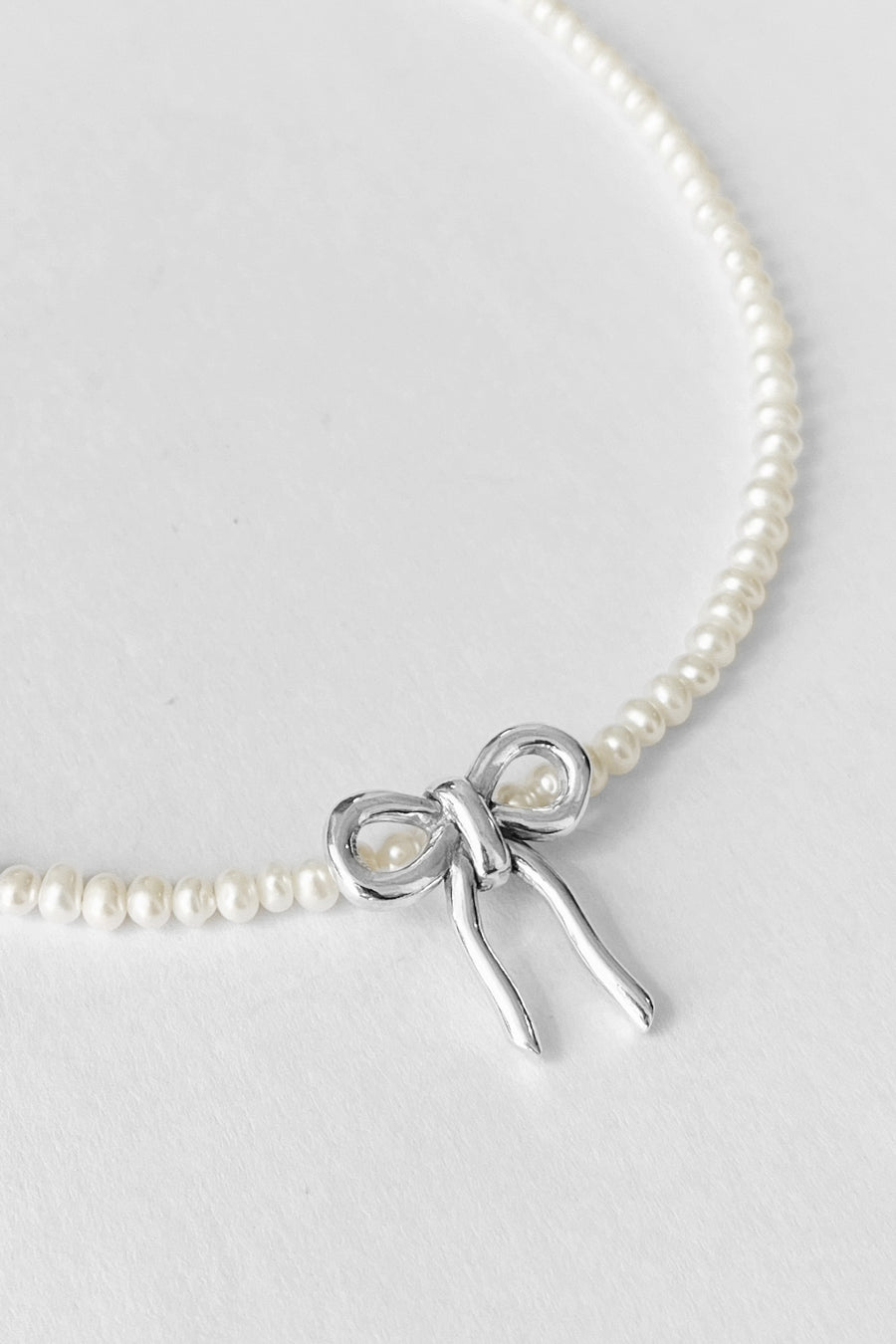 Maisie Pearl Necklace Silver