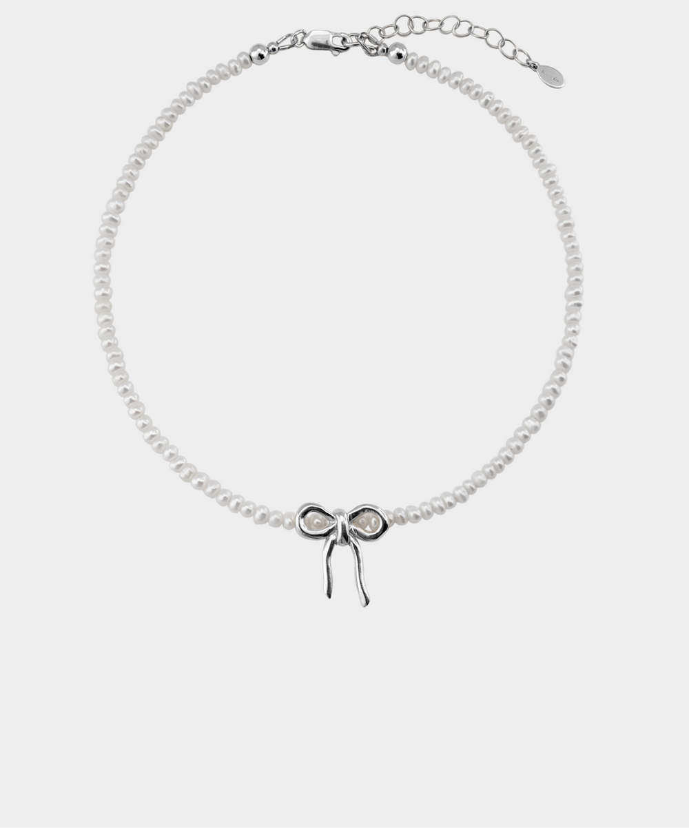 Maisie Pearl Necklace Silver