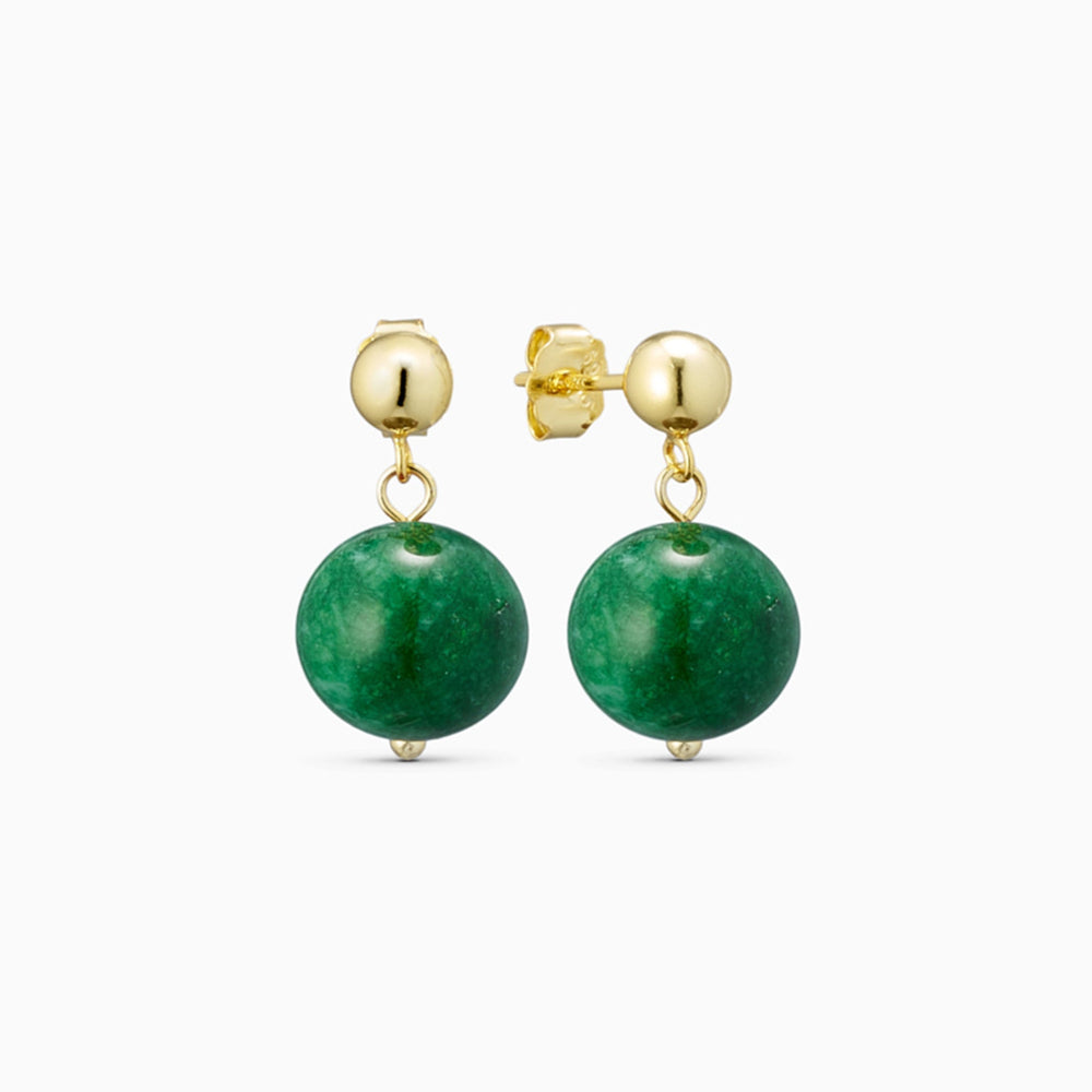 Nora Earrings Green Jade